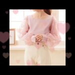 スクエアネックチュール刺繍長袖ブラウス